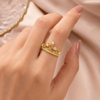 Crown Princess Ring - Anti Tarnish Gold Plated