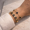 Vintage Black Clover Bracelet Stack - Anti-Tarnish Gold Plated (Combo of 2)