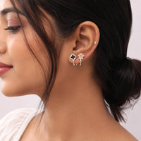 Black Clover & Star Crystal Earrings | High Qualityd  Fashion Jewelry