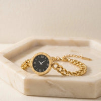 Vintage Chain Link Watch Bracelet - Anti-Tarnish Gold Plated ( Dummy Watch )