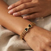 Black Enamel Bow Cuff Bracelet - Anti-Tarnish Gold Plated Bangle for Women