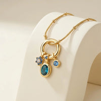 Blue Charm Pendant - Anti-Tarnish Gold Plated Necklace