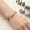 Blue Floral Butterfly Bracelet - Anti Tarnish Gold Plated Vine Design-Tulip