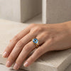 Blue Evil Eye Fashion Ring - Elegant Gold-Finish Statement Ring