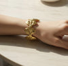 Elegant Bow Design Anti-Tarnish Gold Plated Bracelet for Women
