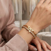 Bow Design Gold Plated Bracelet - Anti Tarnish Double Layer Bangle