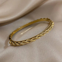 Twisted Rope Bangle Bracelet - Anti Tarnish Fashion Jewelry