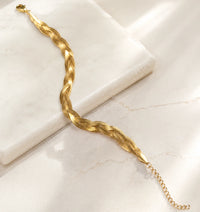 Braided Twisted Chain Bracelet - Anti Tarnish Gold Plated