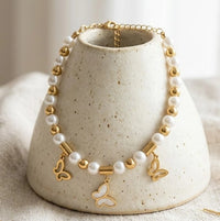 Butterfly Pearl Charm Bracelet | Anti-Tarnish Fashion Jewelry