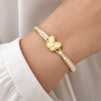 Butterfly Charm Crystal Bracelet | Anti-Tarnish Gold-Plated
