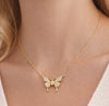 Sparkling Butterfly Necklace - Anti-Tarnish Gold Plated for Women