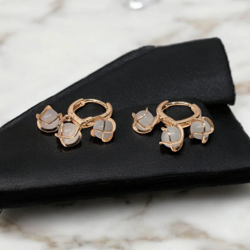 Caged Stone Drop Earrings - Premium Fashion Jewelry