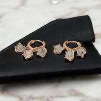 Caged Stone Drop Earrings - Premium Fashion Jewelry