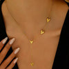 Anti-Tarnish Cascading Heart Y-Necklace – Korean Style Lariat Jewelry for Women