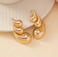 Chunky Swirl Statement Earrings - Anti Tarnish Gold Plated