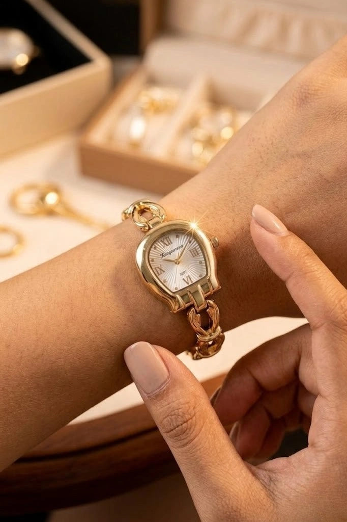 The 'It Girl' Vintage Cushion Anti-Tarnish Gold Plated Watch