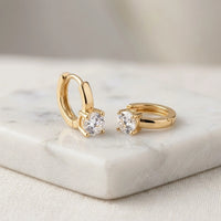 Classic Solitaire Earrings | Anti-Tarnish Gold Plated