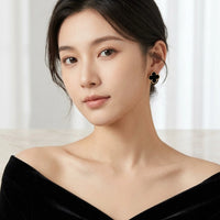Black Clover Stud Earrings - Anti Tarnish Gold Plated Minimalist Jewelry