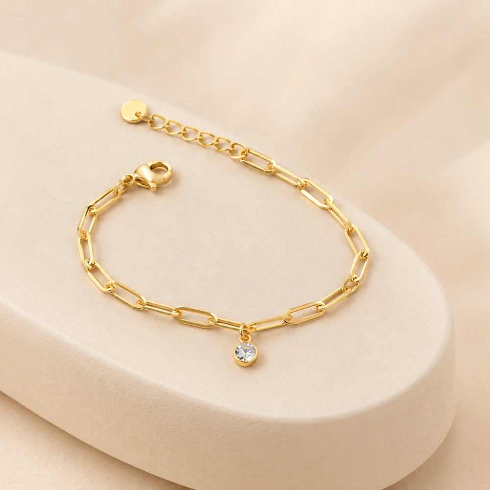 Minimalist Link Chain Gold-Plated Bracelet - Anti-Tarnish & Adjustable