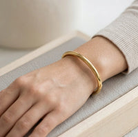 Minimalist Thick Gold Plated Bangle - Anti Tarnish Everyday Wear ( baby size)