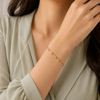 Minimalist D-Charm Gold Plated Bracelet | Anti Tarnish & Waterproof