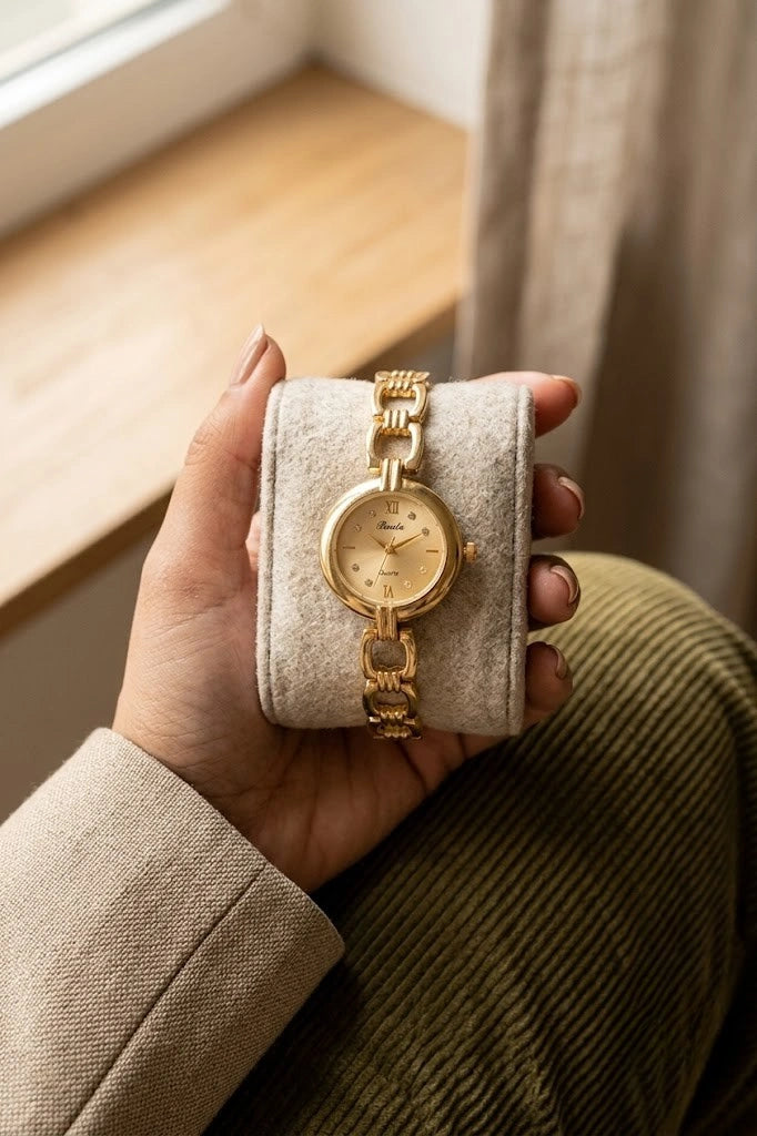 Vintage Elegance Anti-Tarnish Gold Plated Chain Watch