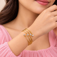 Spiral Crystal Wrap Bracelet - Anti-Tarnish Gold Plated