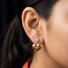 Heart Drop Zircon Earrings - Anti Tarnish Gold Plated | Korean Minimalist Style