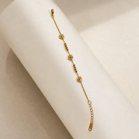 Anti Tarnish Floral Gold Plated Bracelet | Dainty Korean Minimalist Style