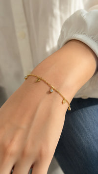 Minimalist Crystal Anti Tarnish Gold Plated Bracelet | Korean Style