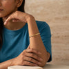Triple Heart Crystal Bangle | Anti-Tarnish Gold-Plated Bracelet