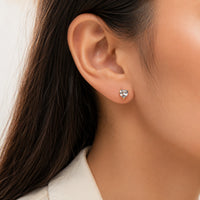 Crystal Heart Stud Earrings - Gold Plated Minimalist Fashion Jewelry