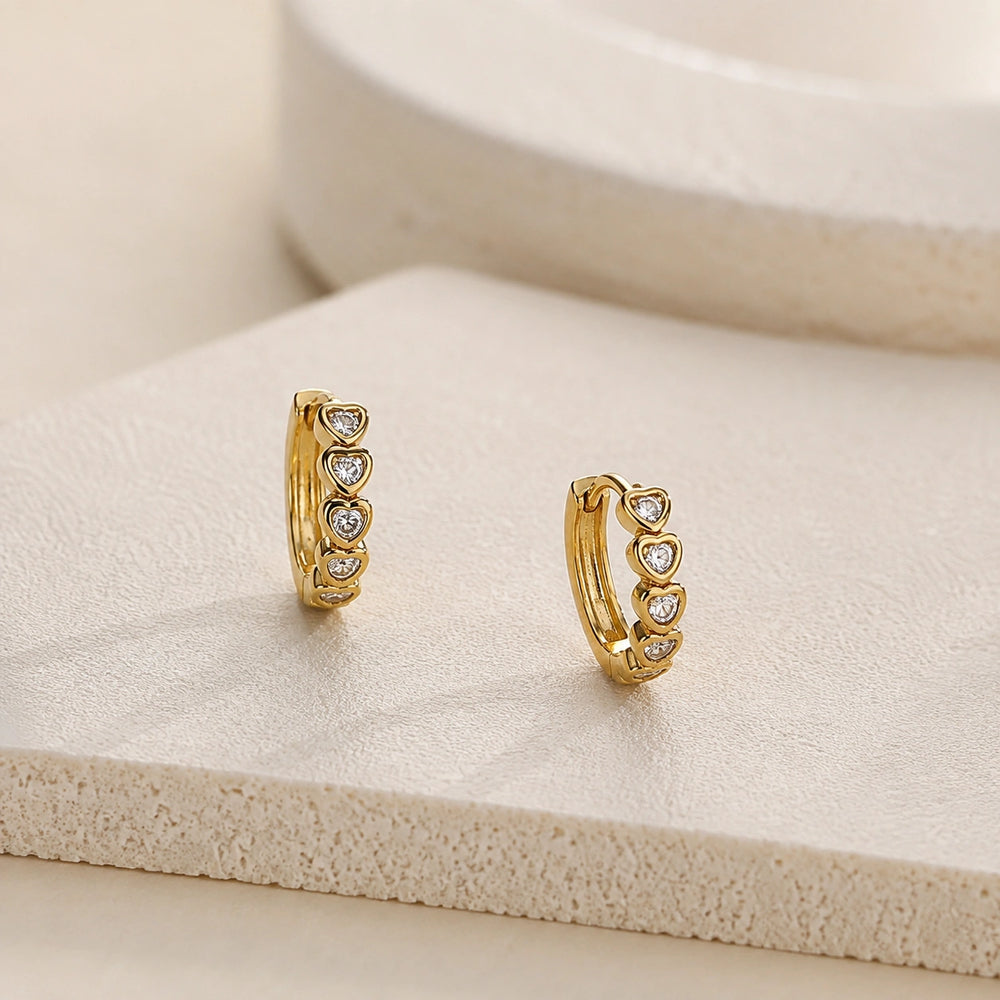 Heart Hoop Earrings | Anti-Tarnish Gold Plated