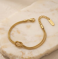 Infinity Knot Double Layer Anti-Tarnish Gold Plated Bracelet