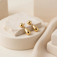 Minimalist Teardrop Dangle Earrings - Anti Tarnish Gold Plated