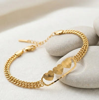 Radiant Triple Heart Gold Plated Bracelet - Anti Tarnish