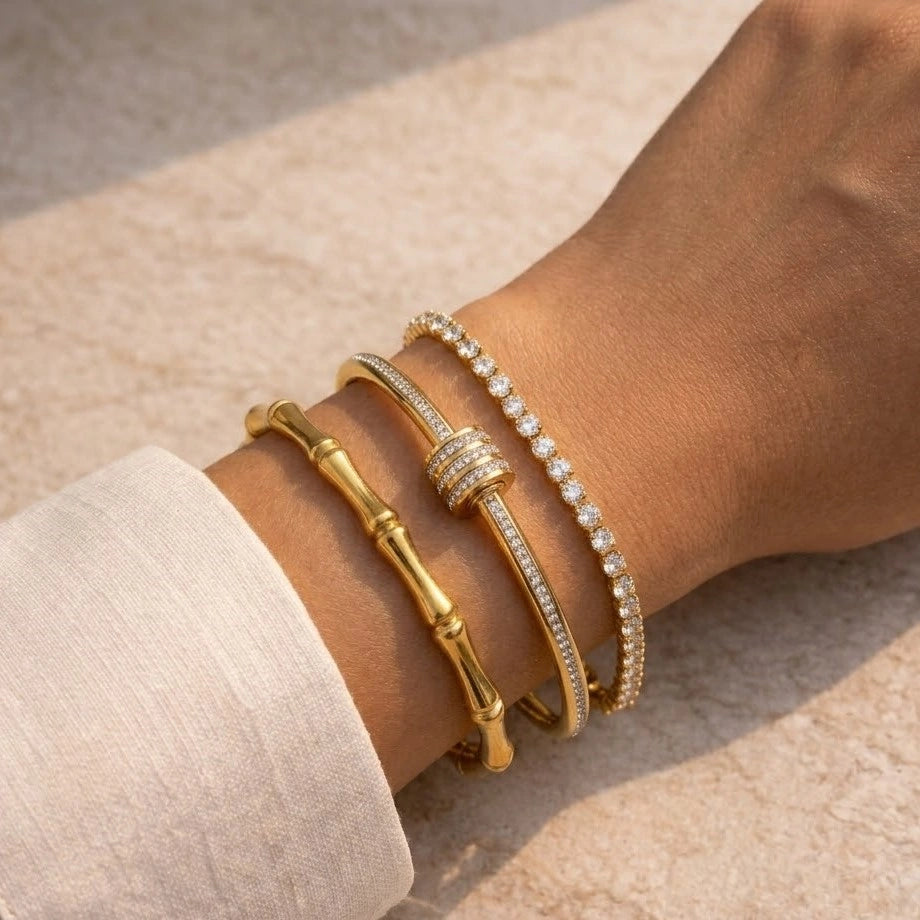 The "Clean Girl" Gold Bracelet Stack | 3-Piece Anti-Tarnish Set