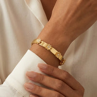 Daisy Bloom Anti-Tarnish Gold Plated Bangle Bracelet