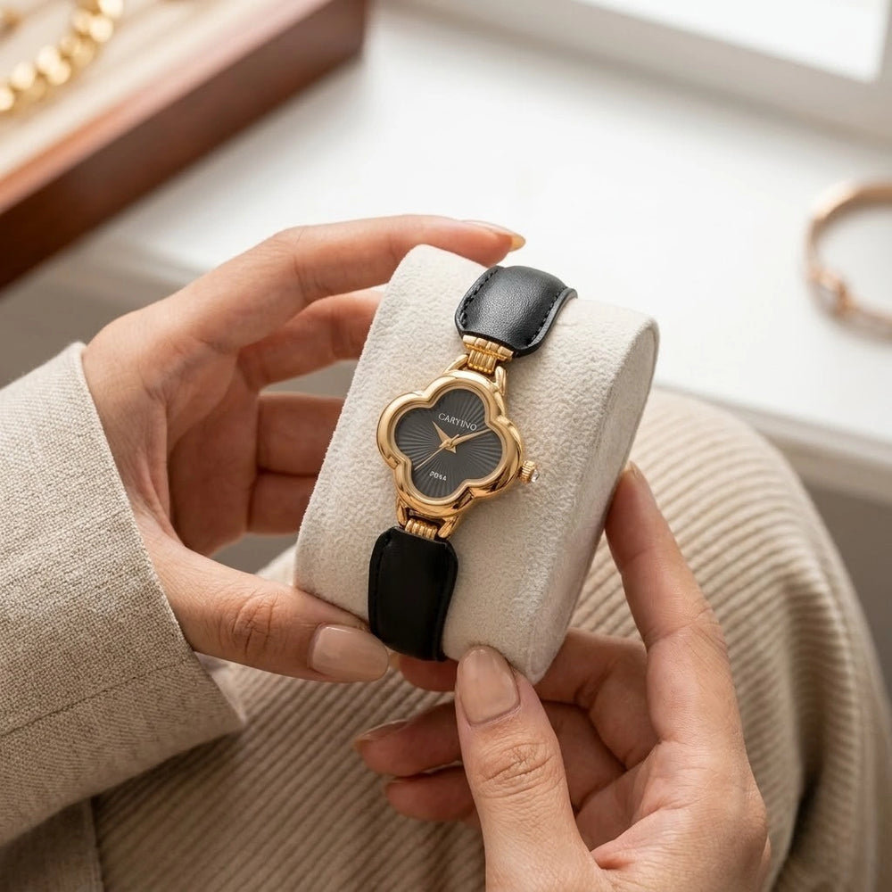 Luxe Clover Gold Plated Anti Tarnish Vintage Watch