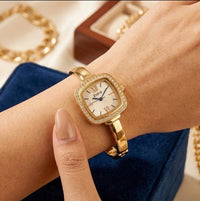 Elegant  Square Anti-Tarnish Gold Plated Watch for Women