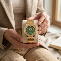 Elegant Green Dial Anti-Tarnish Gold Plated Women’s Wrist Watch