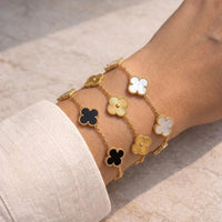 The Ultimate Clover Stack - 3-Piece Anti-Tarnish Gold Plated Bracelet Combo