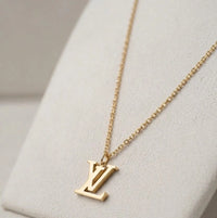 Designer Inspired Monogram Necklace with Clover Charm | Anti-Tarnish Gold Plated