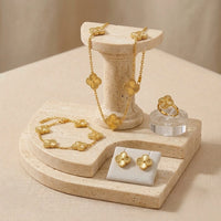 Clover Motif Anti Tarnish Gold Plated Jewelry Set