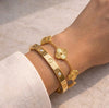Clover & Screw Bangle Duo – Anti-Tarnish Bracelet Stack