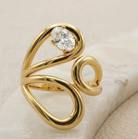 Abstract Swirl Statement Ring | Anti-Tarnish Fashion Jewelry