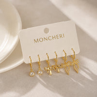 Coquette Bow Hoop Set - Anti Tarnish Gold Plated Earrings