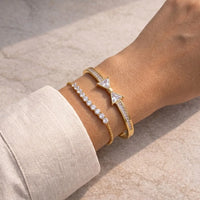 Coquette Bow & Tennis Bracelet Stack | Anti-Tarnish Gold Plated