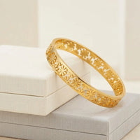 Floral Cutout Anti-Tarnish Gold Plated Bracelet ( baby size )