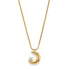 Crescent Moon Anti-Tarnish Gold Plated Necklace with Sparkling Stone